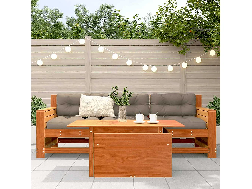 Table de jardin cire marron 100x50x75 cm bois massif de pin