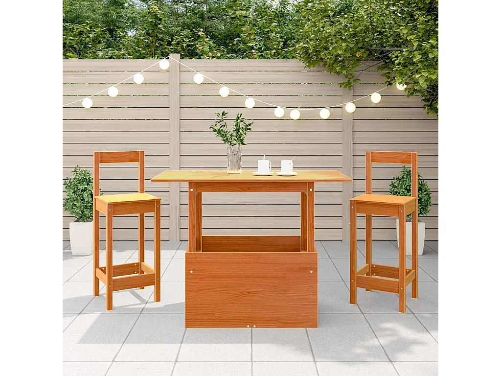 Table de jardin cire marron 100x50x75 cm bois massif de pin