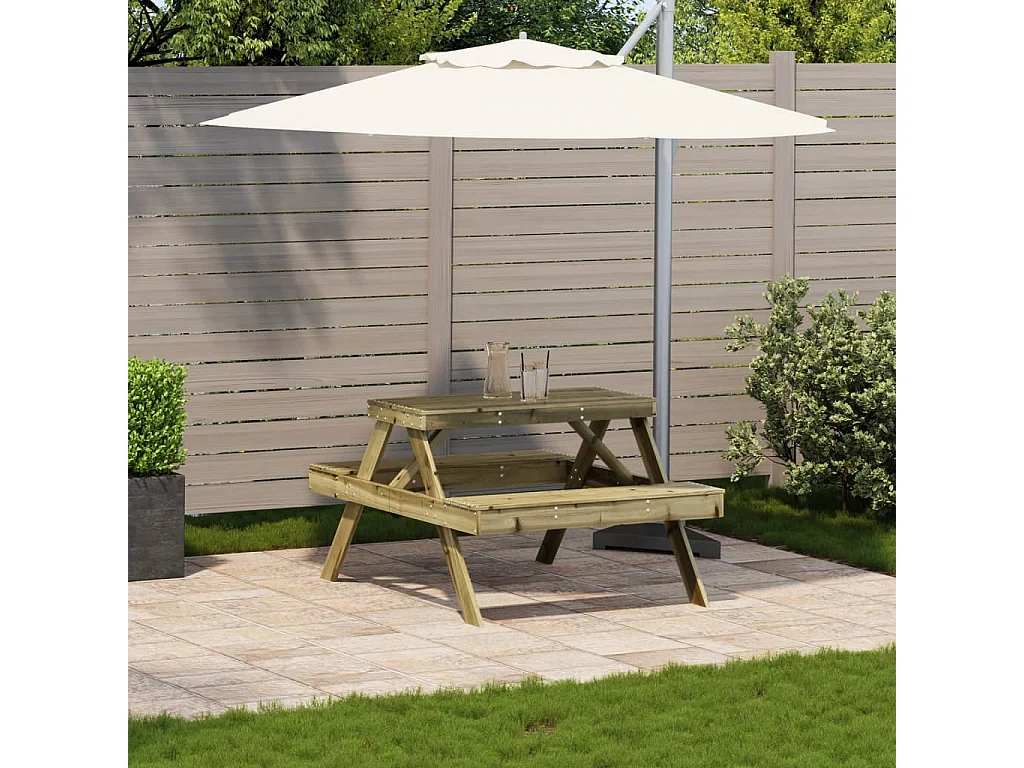 Table de pique-nique 105x134x75 cm bois de pin imprégné