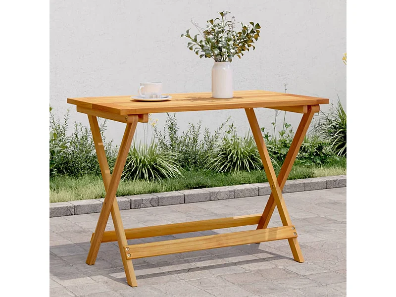 Mesa de jardín plegable madera maciza de acacia 90x52,5x65 cm