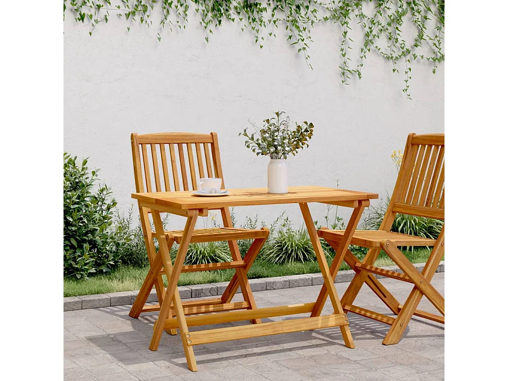Table pliable de jardin 90x52,5x65 cm bois d'acacia solide