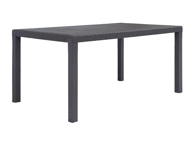 Table de jardin Marron 150x90x72 cm Plastique Aspect de rotin