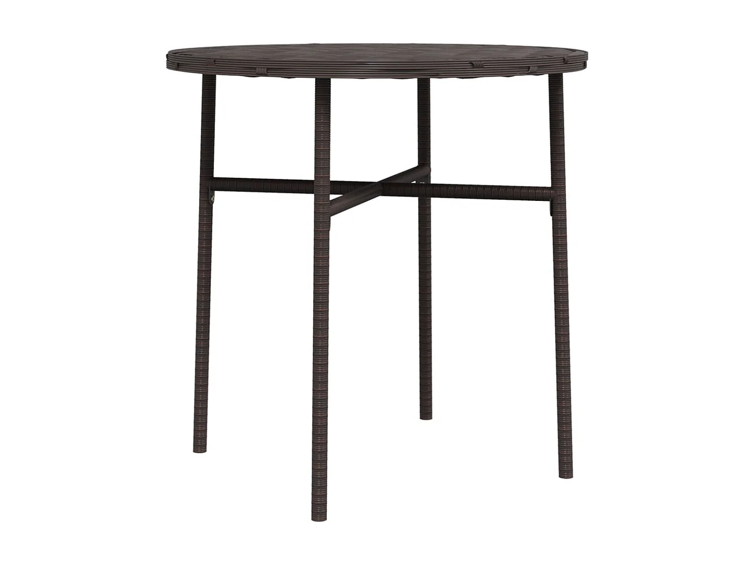Table à thé Marron 45 cm Résine tressée
