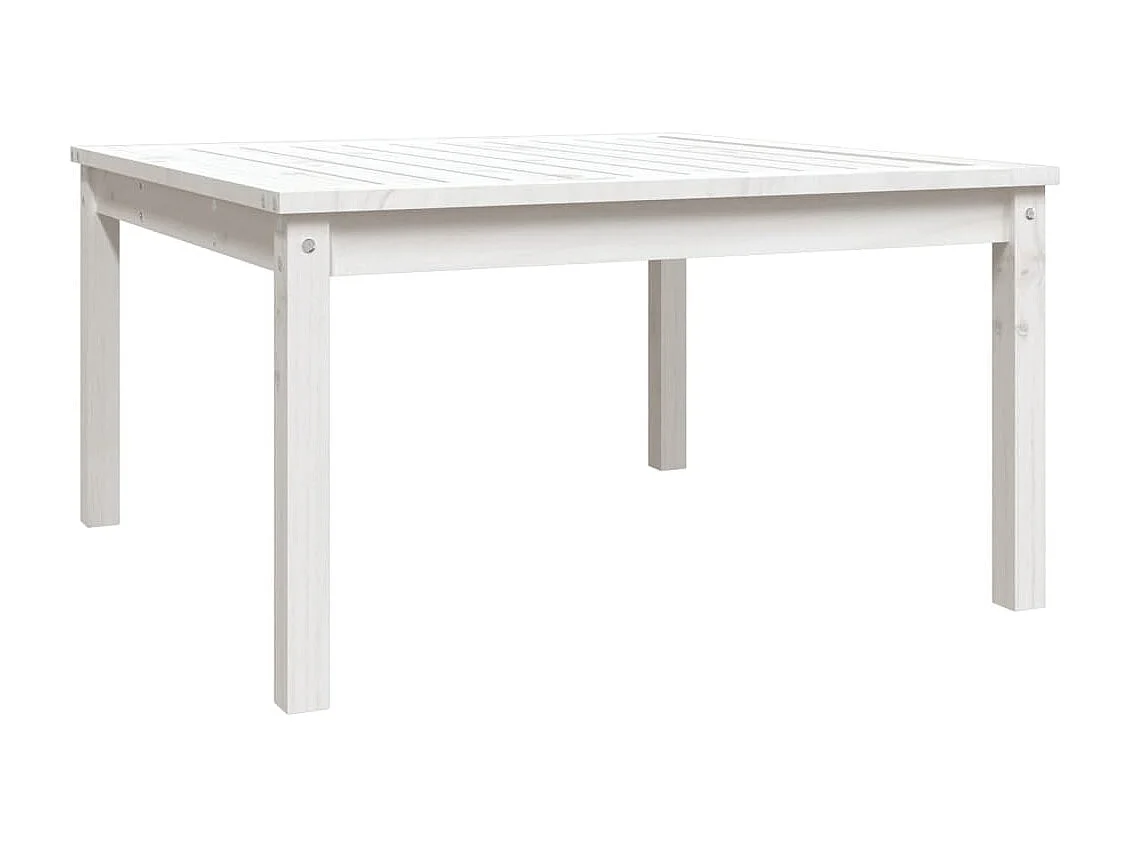 Mesa de jardín madera maciza pino blanco 82,5x82,5x45 cm