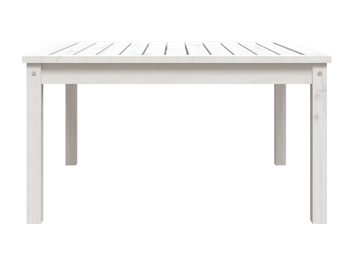 Mesa de jardín madera maciza pino blanco 82,5x82,5x45 cm