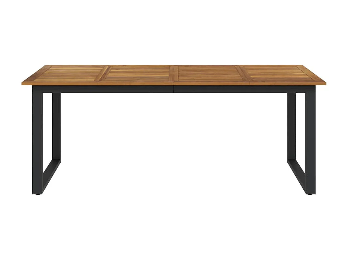 Table de jardin et pieds en forme de U 200x90x75 cm bois acacia