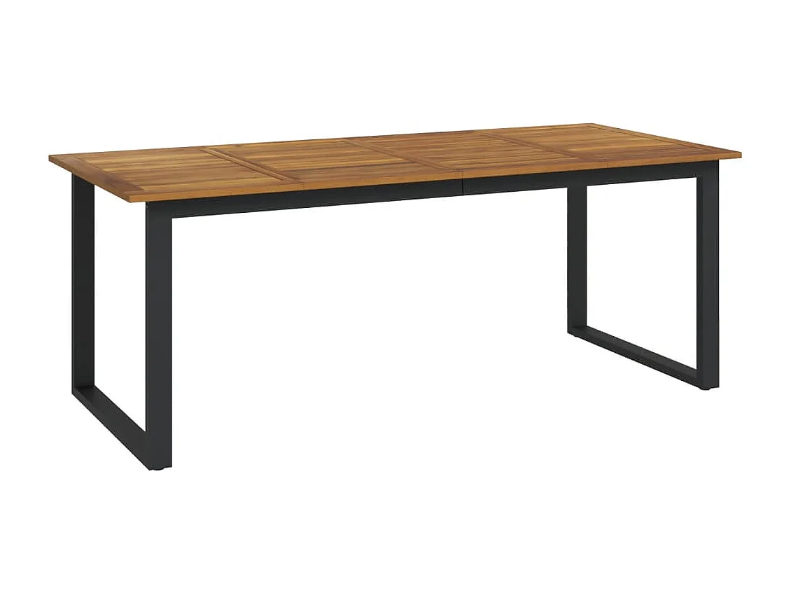 Table de jardin et pieds en forme de U 200x90x75 cm bois acacia