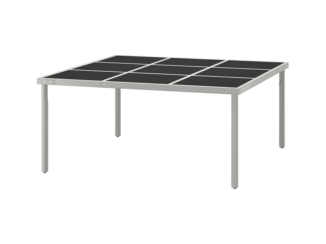 Mesa de comedor de jardín acero y vidrio 170x170x74,5 cm