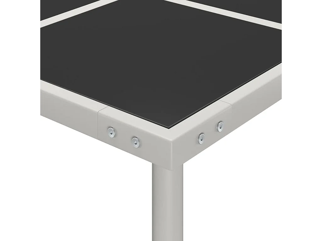 Mesa de comedor de jardín acero y vidrio 170x170x74,5 cm