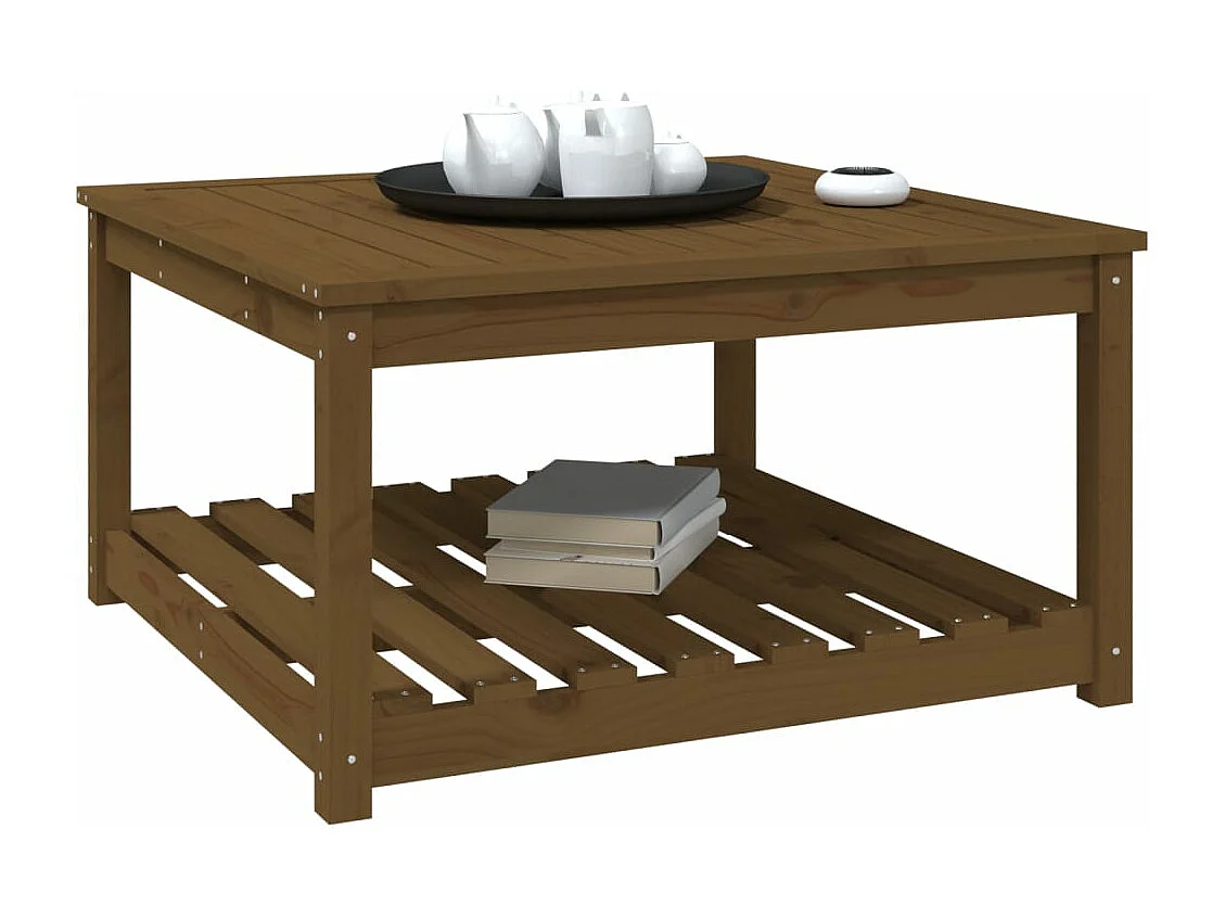 Tuintafel 82,5x82,5x45 cm massief grenenhout honingbruin