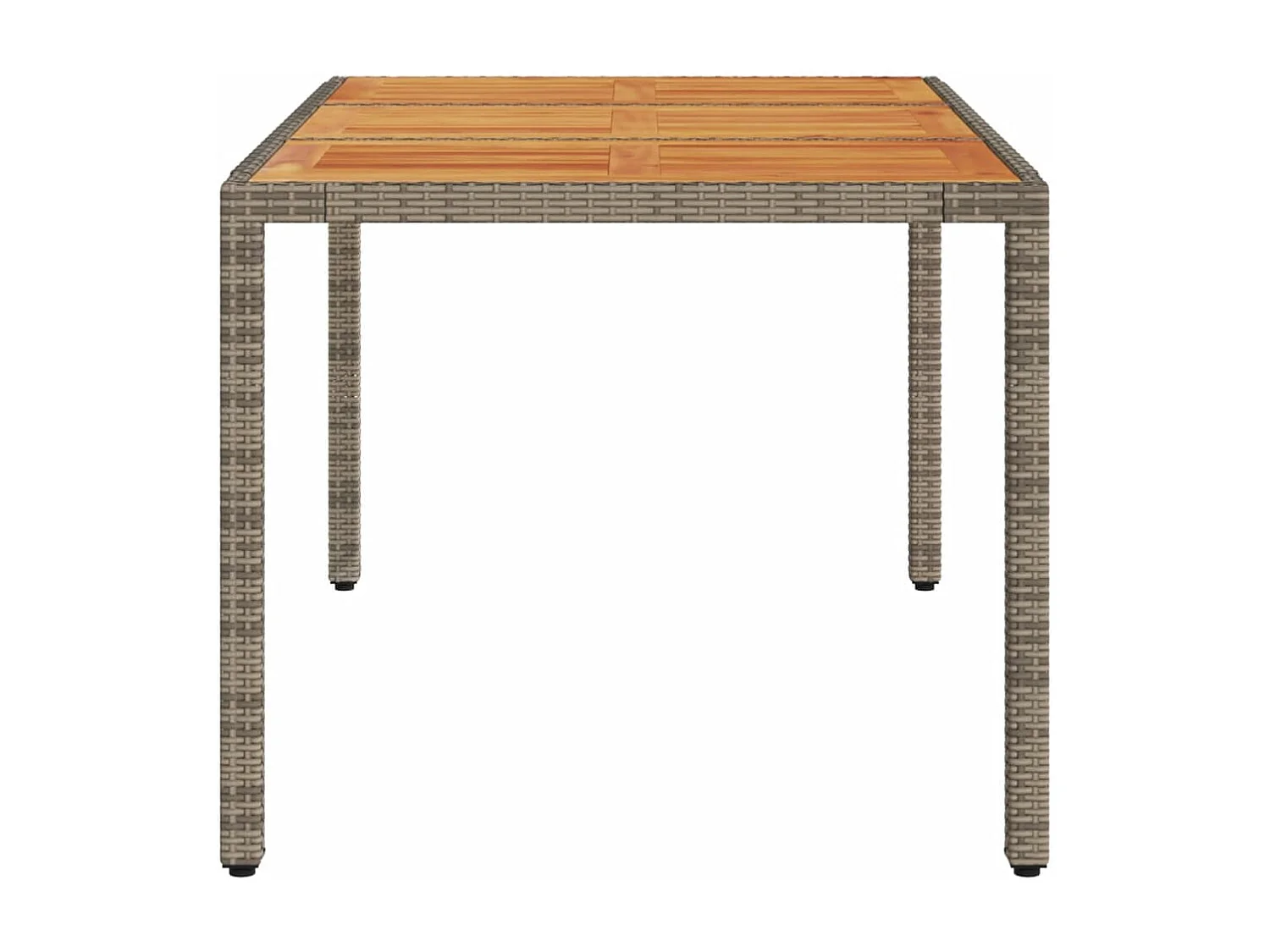 Table de jardin et dessus en bois d'acacia gris résine tressée