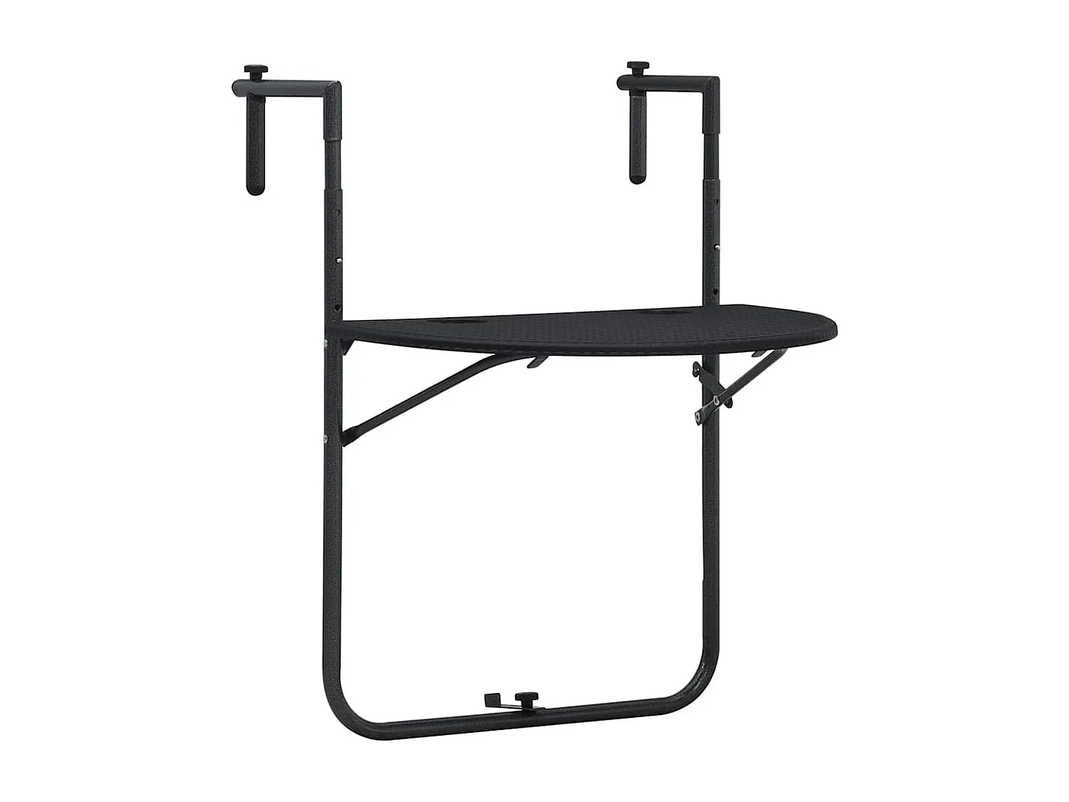 Table de balcon Noir 60x64x83,5 cm Plastique Aspect de rotin