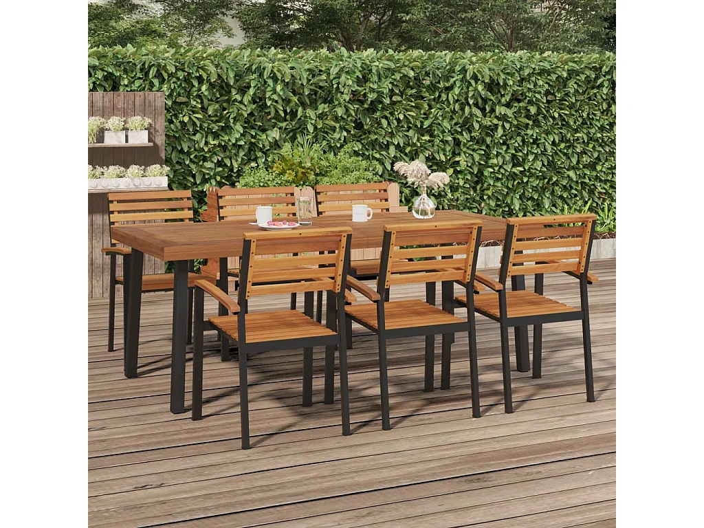 Table de jardin 200x100x75 cm bois d'acacia solide