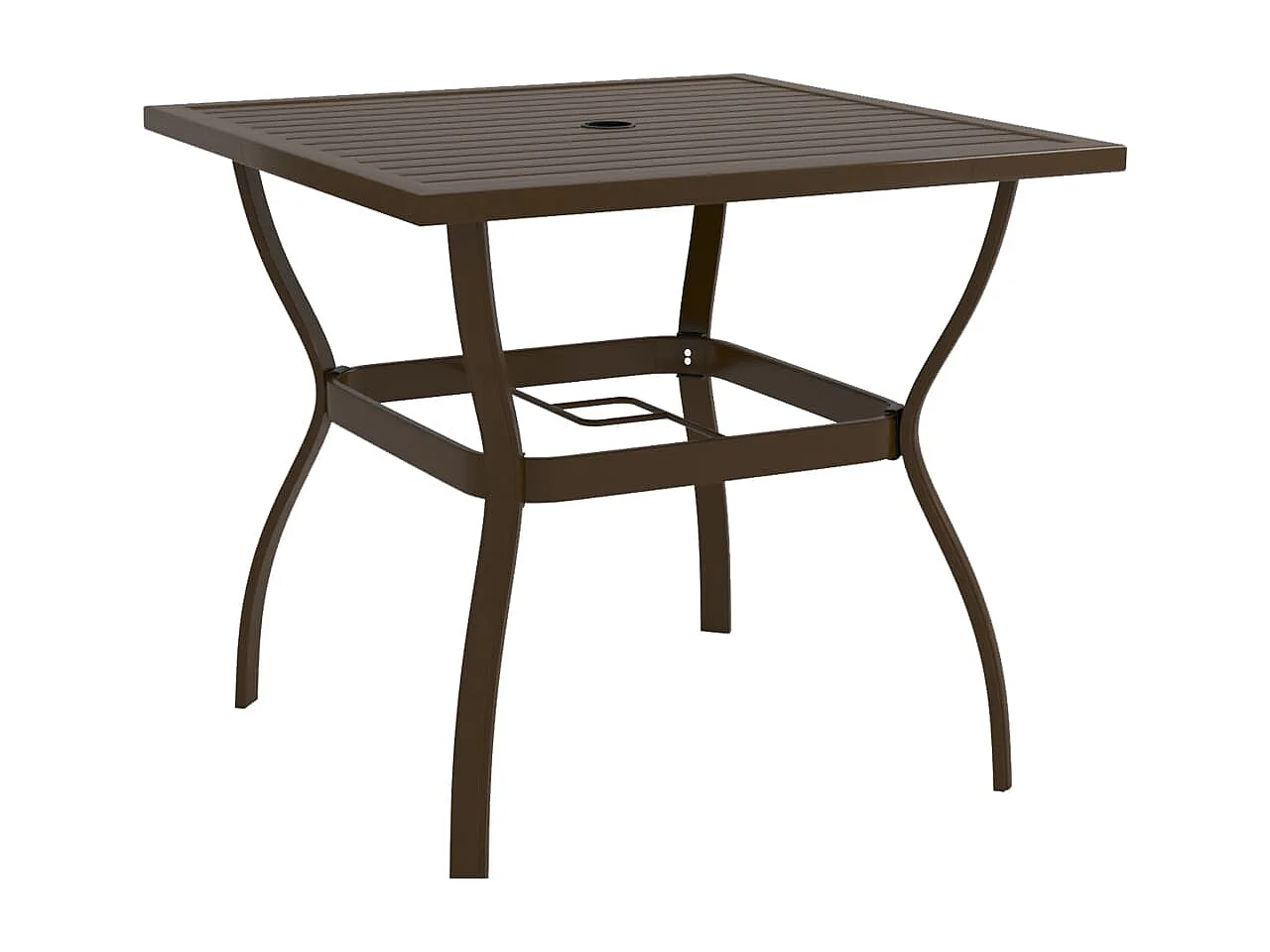 Mesa de jardim 81,5x81,5x72 cm aço castanho