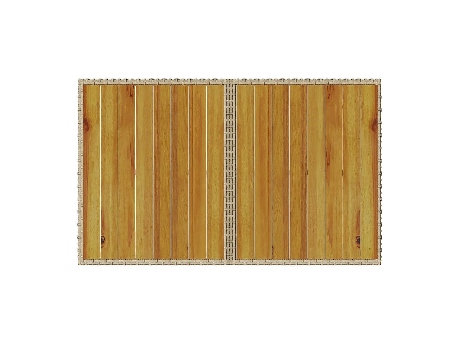 Table de jardin avec dessus en bois noir 110x68x70 cm rotin