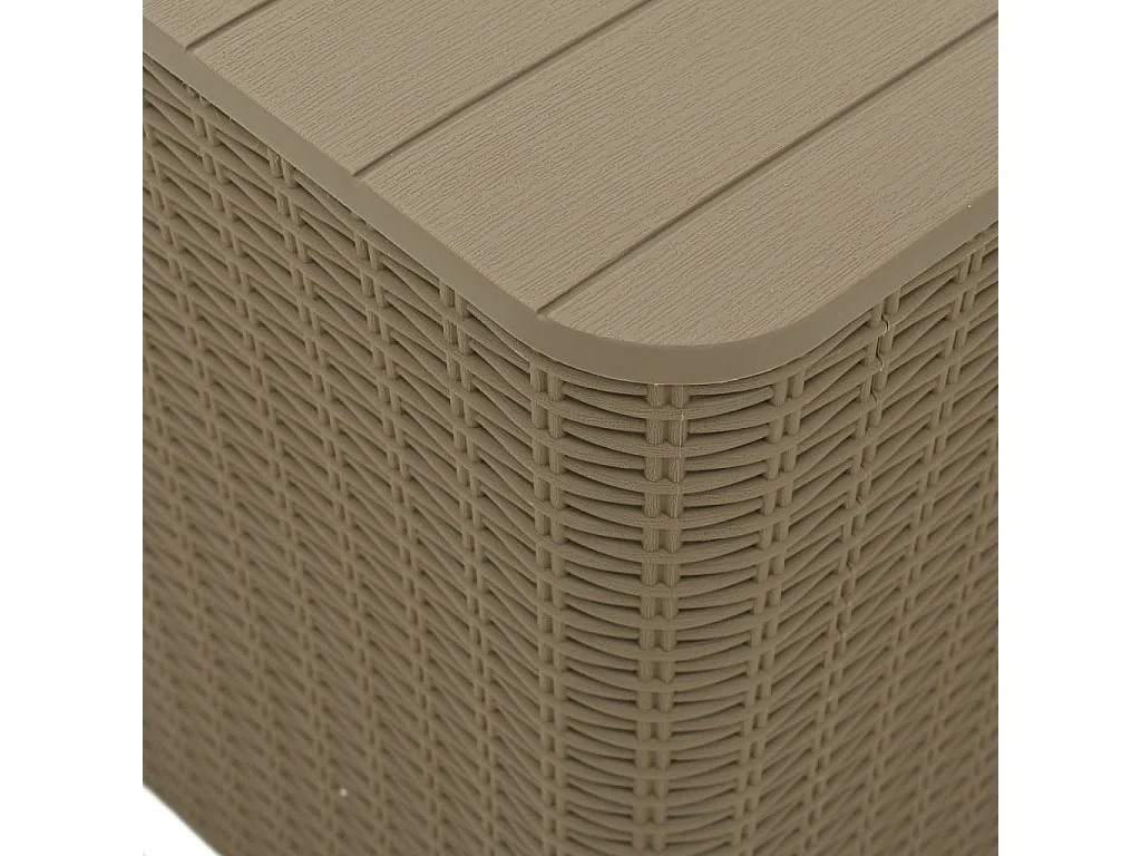 Mesa de jardín con tapa extraíble polipropileno marrón claro