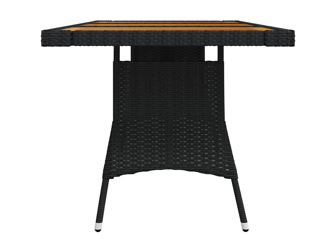 Table de jardin Noir 160x70x72 cm Résine tressée et acacia