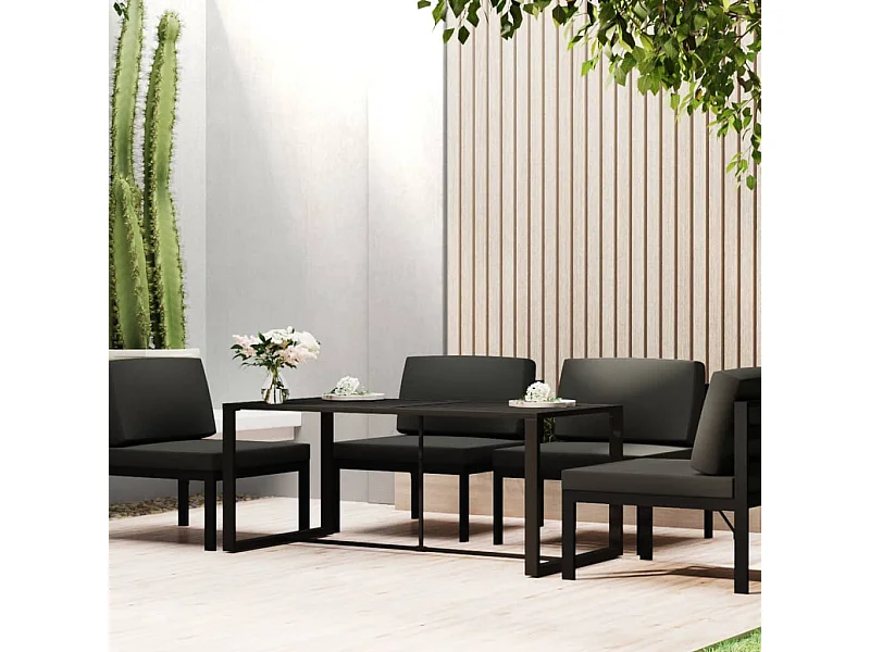 Mesa de jantar de exterior 120x60x66 cm alumínio antracite