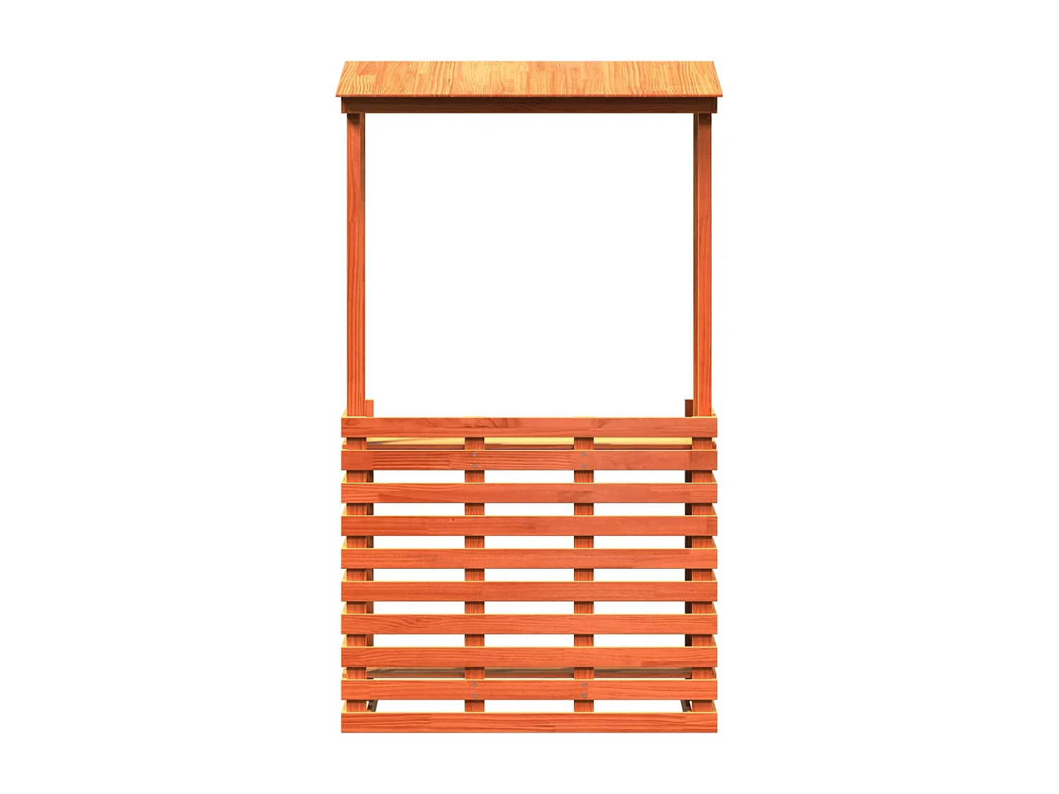 Tuinbartafel met dak bruin 112,5x57x195,5 cm massief hout