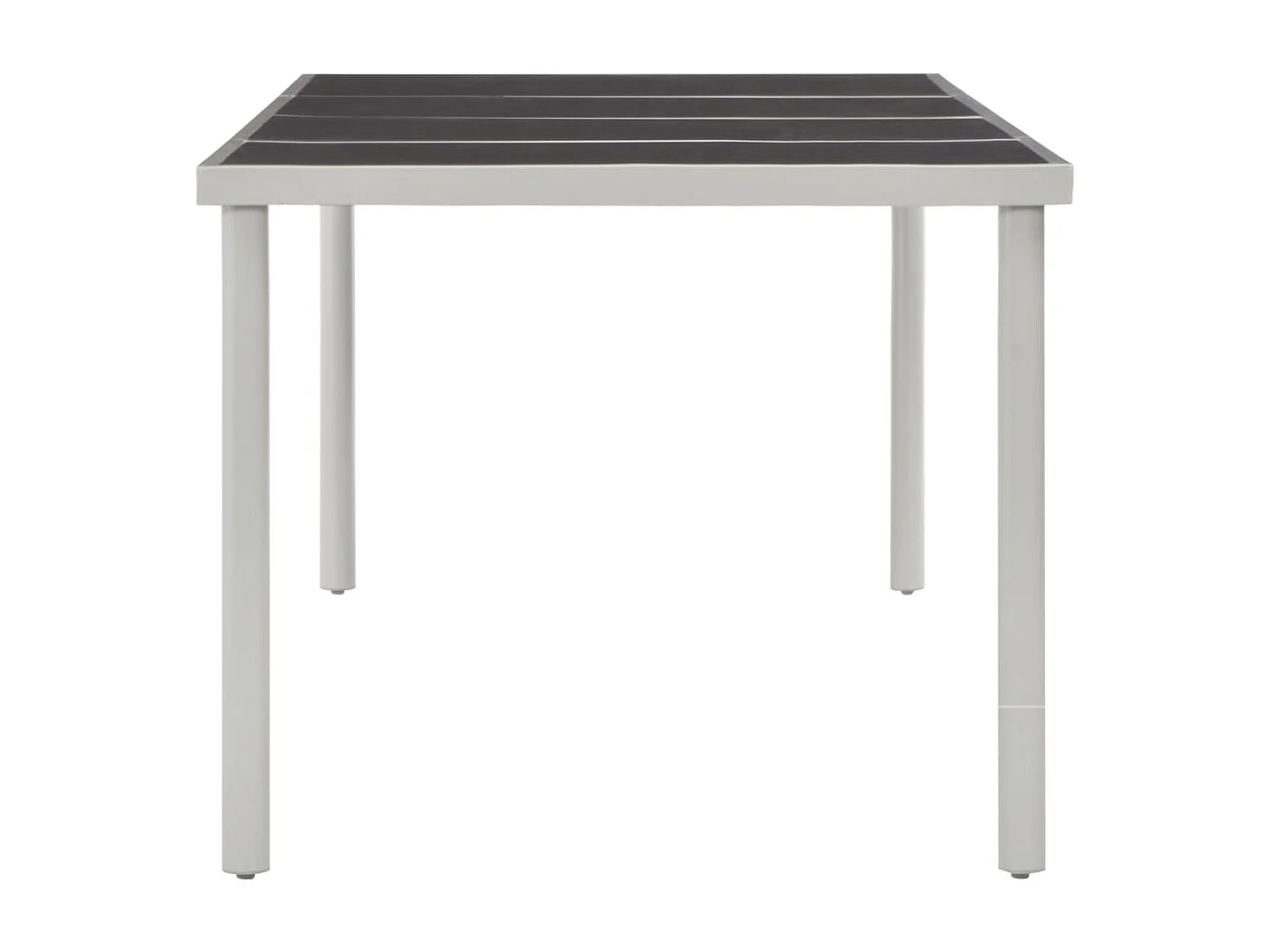 Mesa de jardín de jardín de acero negra 220x90x74,5 cm