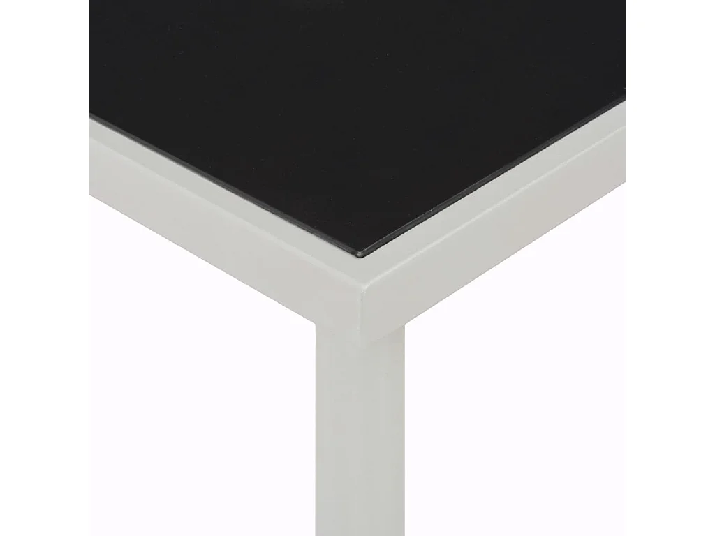 Mesa de jardín de jardín de acero negra 220x90x74,5 cm