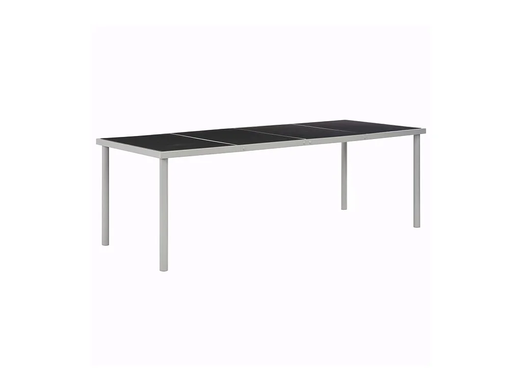 Table de jardin Noir 220x90x74,5 cm Acier