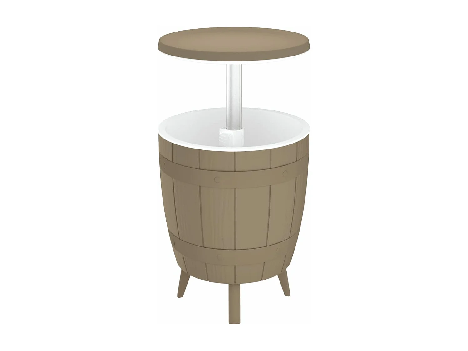 Table à glacière 3 en 1 marron clair polypropylène