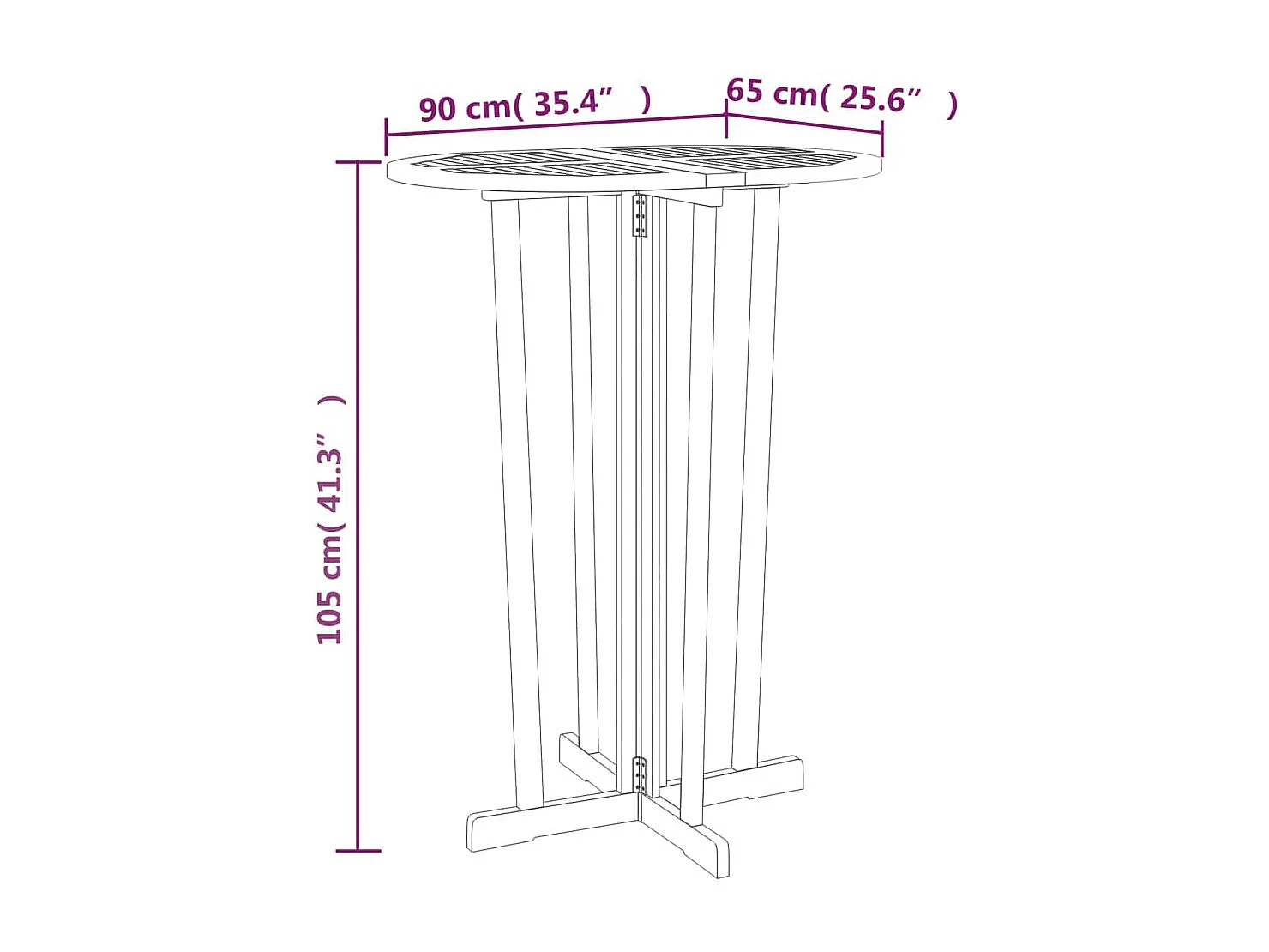 Table de bar 90x65x105 cm Bois de teck solide