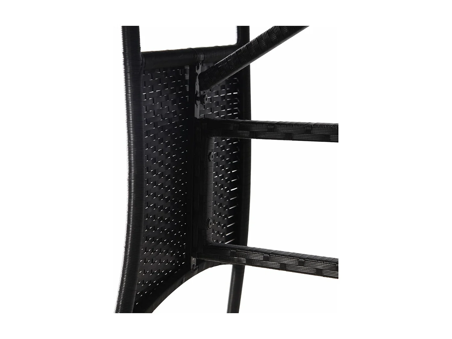 Table de jardin noir 170x80x74 cm résine tressée