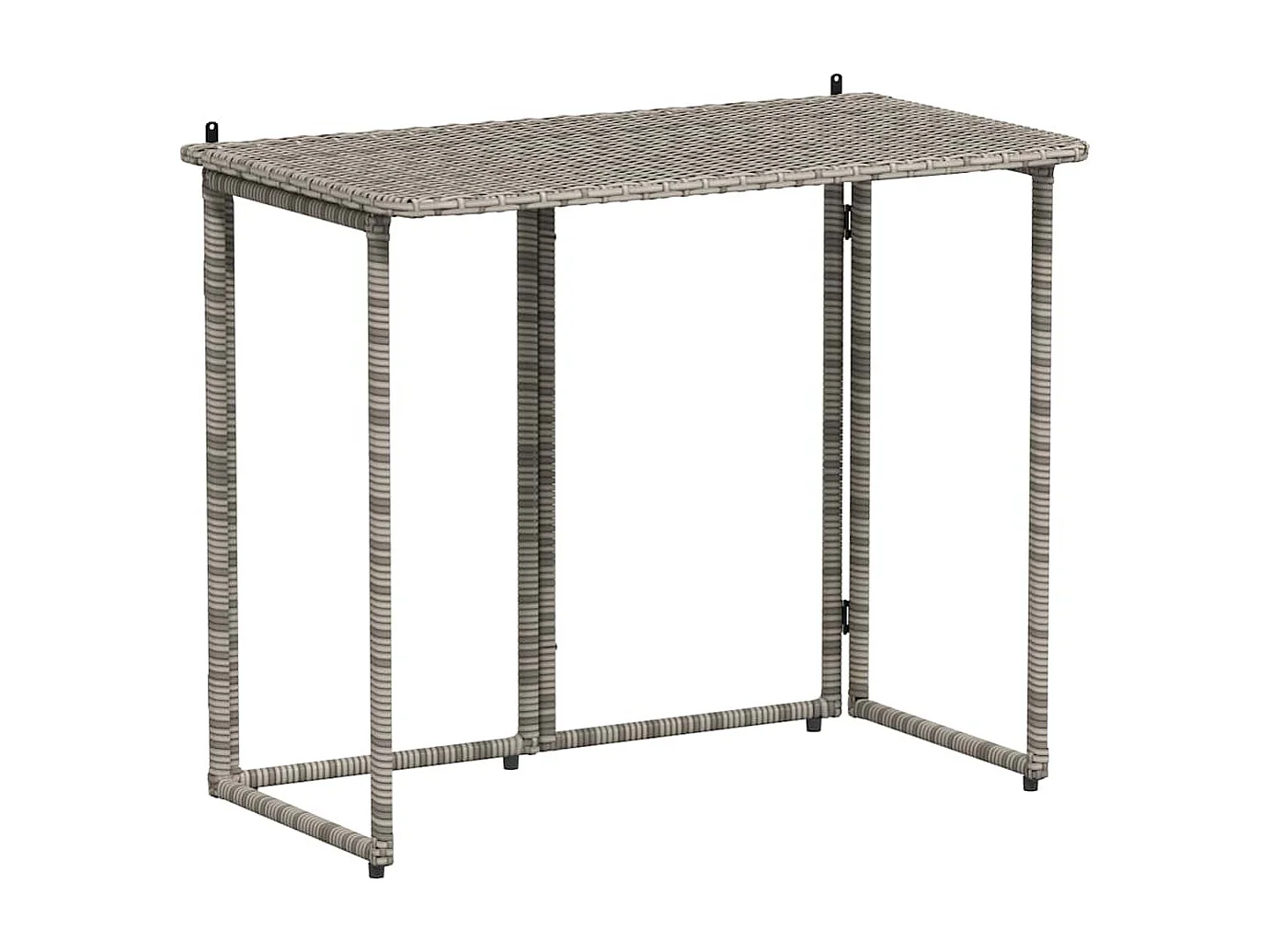 Mesa de jardín plegable gris 90x51x75 cm ratán sintético