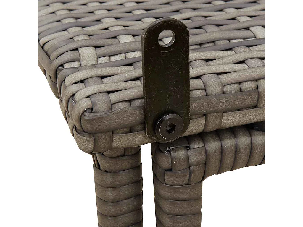 Table de jardin pliante gris 90 x 51 x 75 cm polyrotin