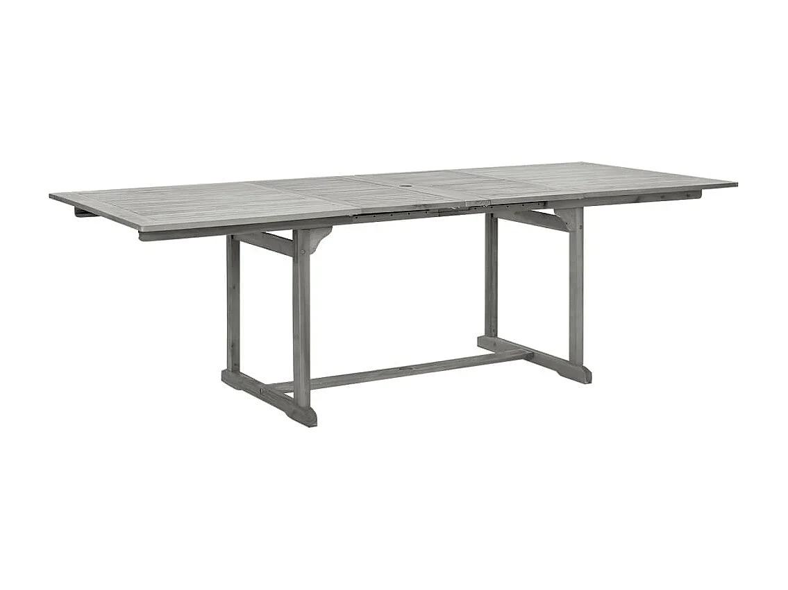 Mesa de jantar p/ jardim (160-240)x100x75 cm acácia maciça