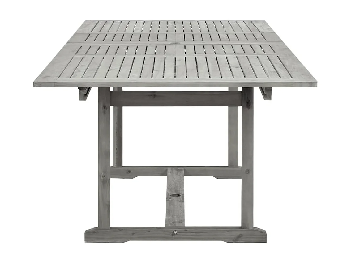 Mesa de jantar p/ jardim (160-240)x100x75 cm acácia maciça