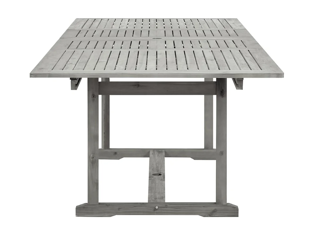 Mesa de jantar p/ jardim (160-240)x100x75 cm acácia maciça