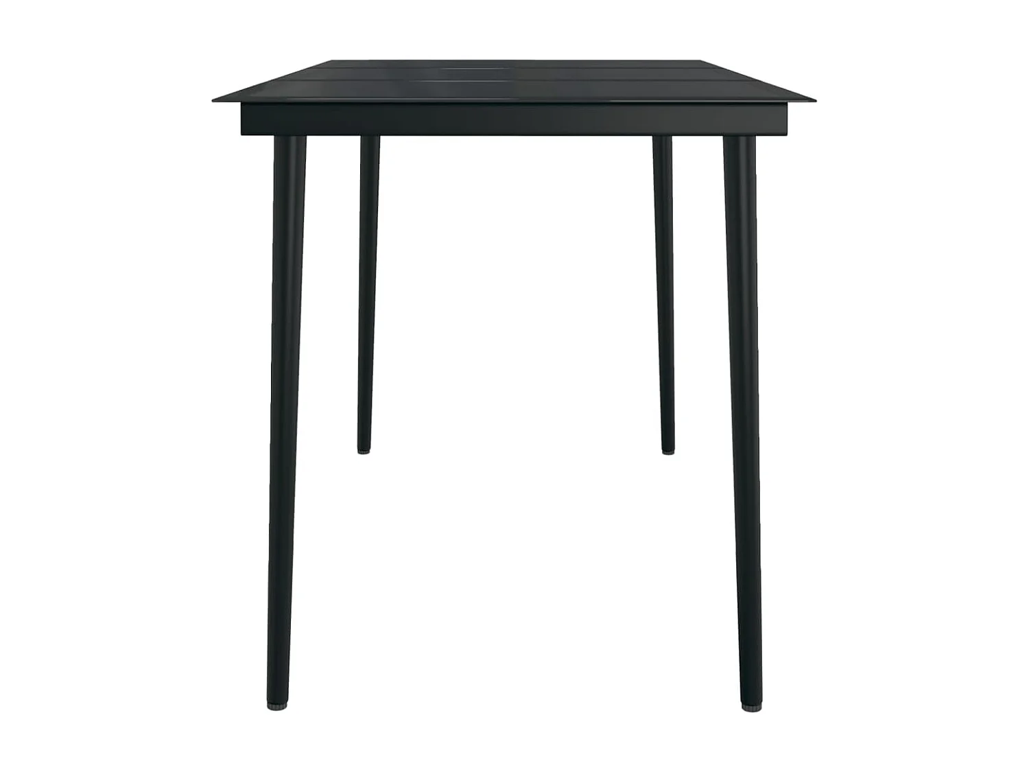Table à dîner de jardin Noir 140x70x74 cm Acier et verre