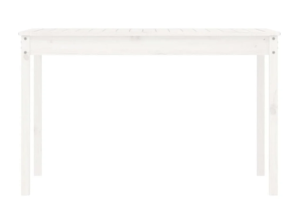 Table de jardin blanc 121x82,5x76 cm bois massif de pin
