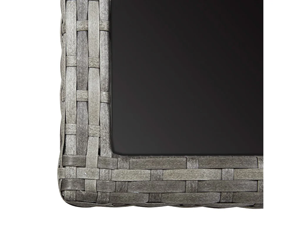 Mesa de jardim 110x53x72 cm vidro e vime PE antracite