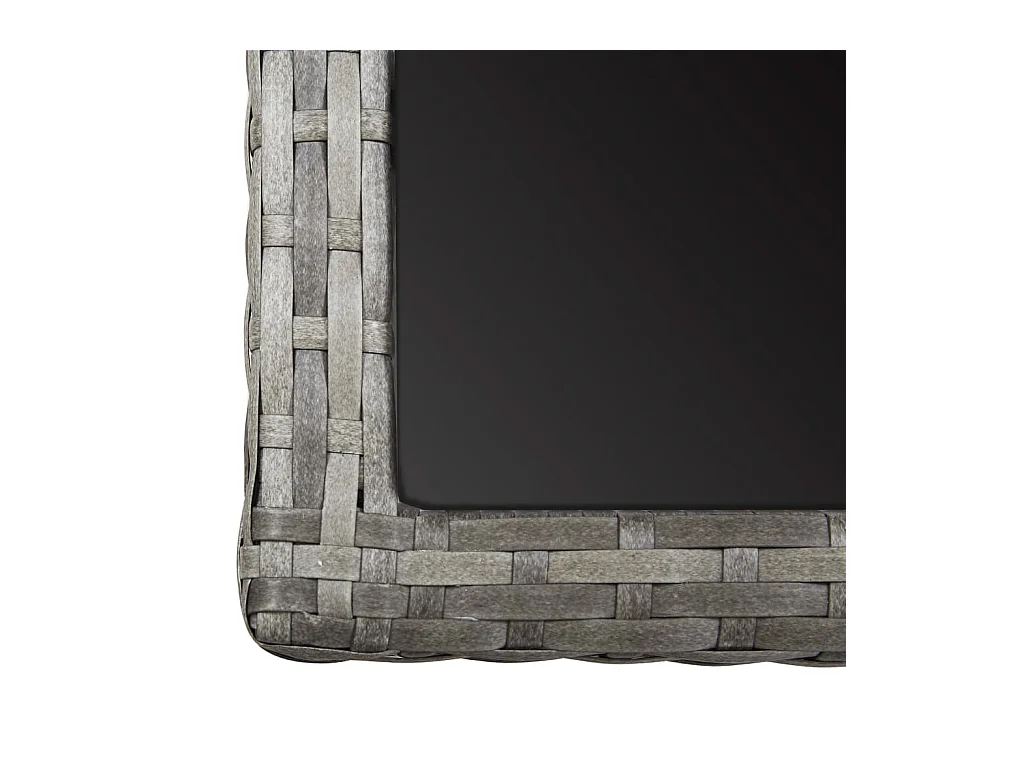 Mesa de jardín vidrio y ratán sintético antracita 110x53x72 cm
