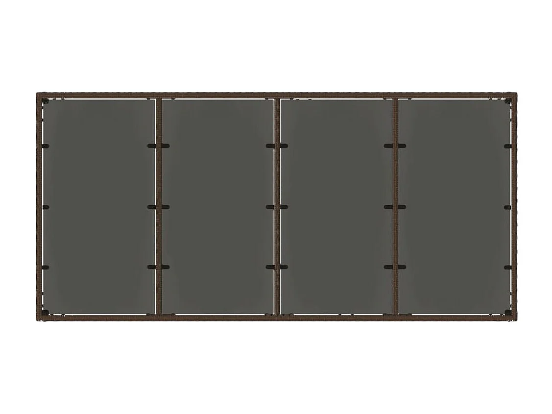 Table de jardin avec dessus en verre marron résine tressée