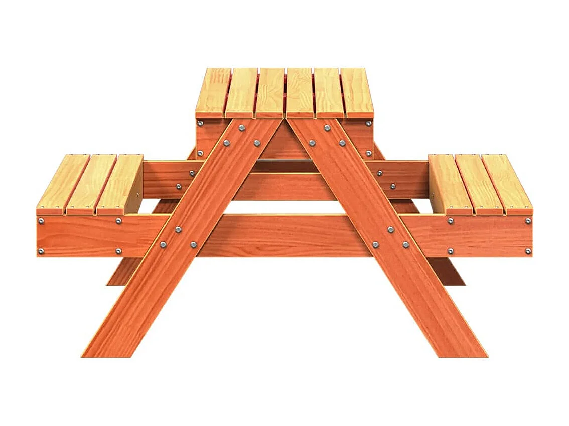 Picknicktafel met zandbak voor kinderen grenenhout wasbruin