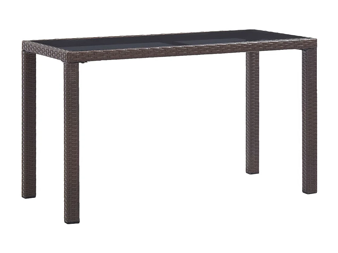 Table de jardin Marron 123x60x74 cm Résine tressée