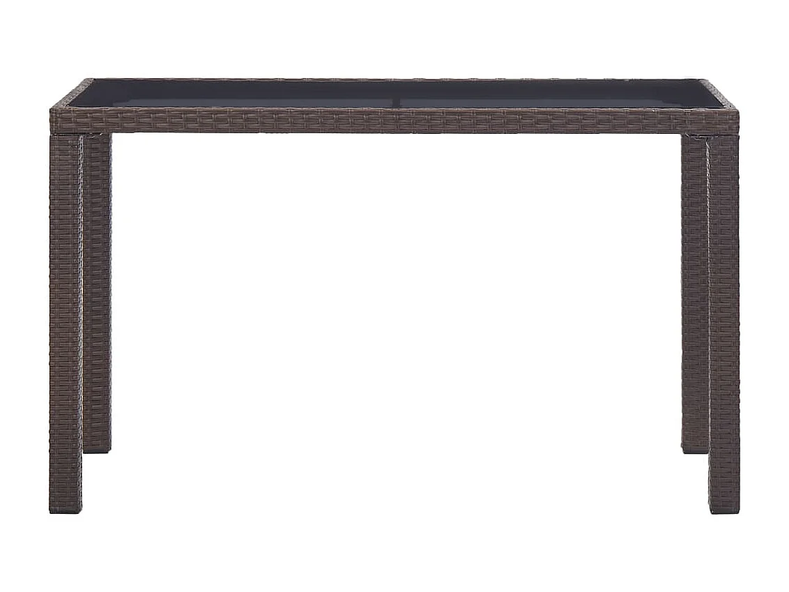 Table de jardin Marron 123x60x74 cm Résine tressée
