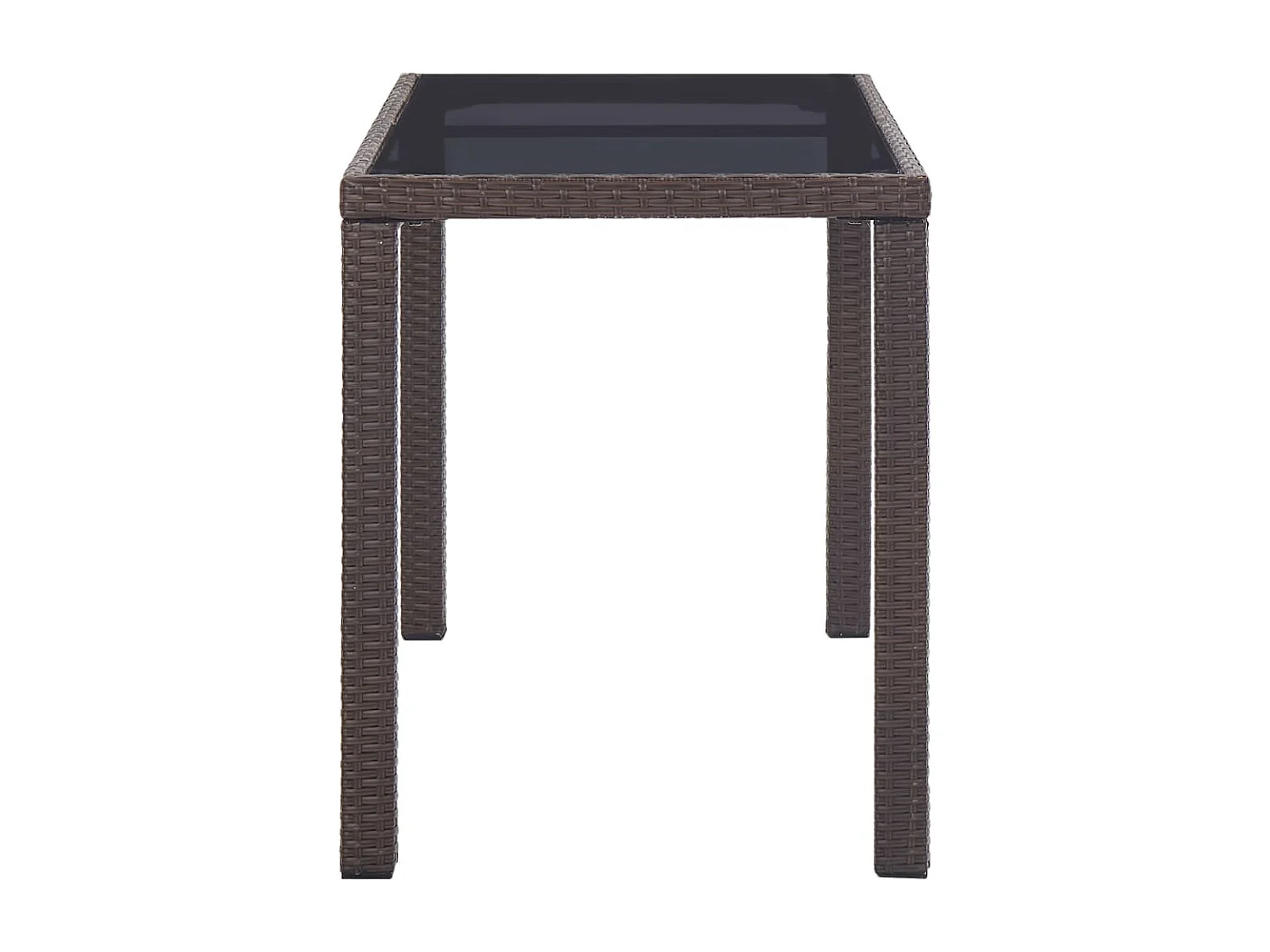 Table de jardin Marron 123x60x74 cm Résine tressée