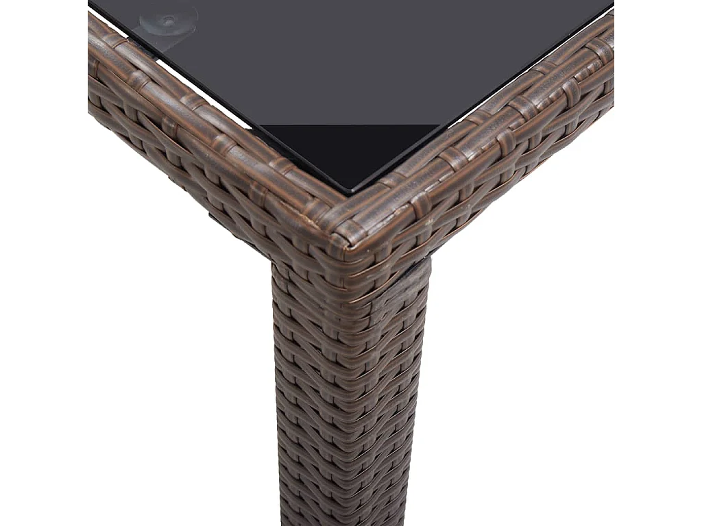 Table de jardin Marron 123x60x74 cm Résine tressée