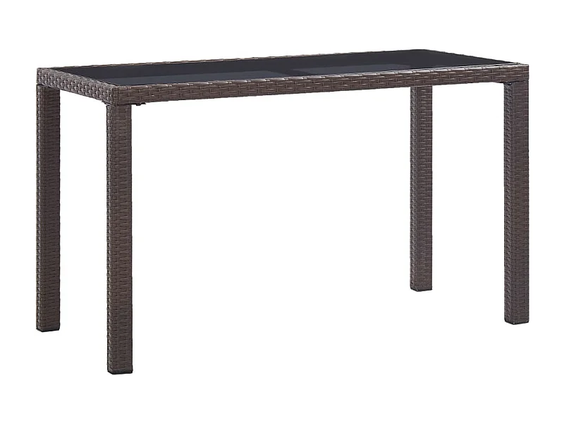Table de jardin Marron 123x60x74 cm Résine tressée