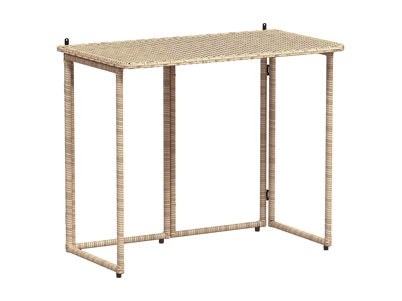 Table de jardin pliante beige 90 x 51 x 75 cm polyrotin