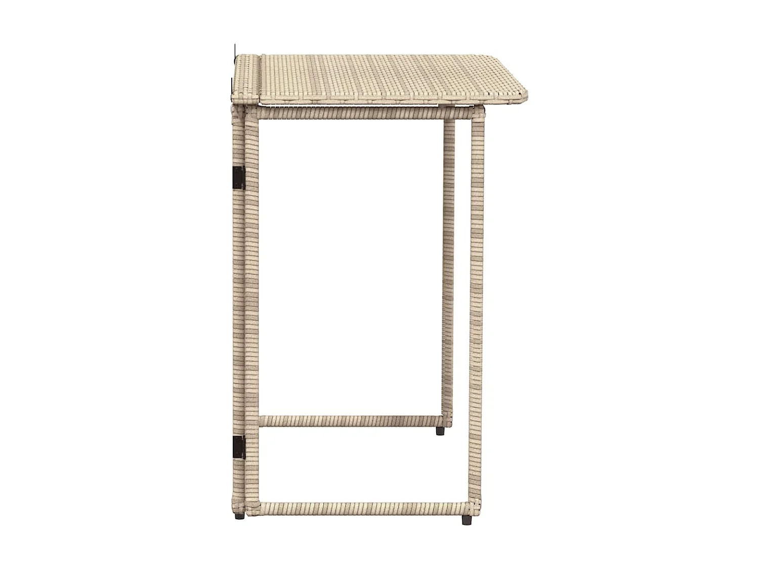 Table de jardin pliante beige 90 x 51 x 75 cm polyrotin