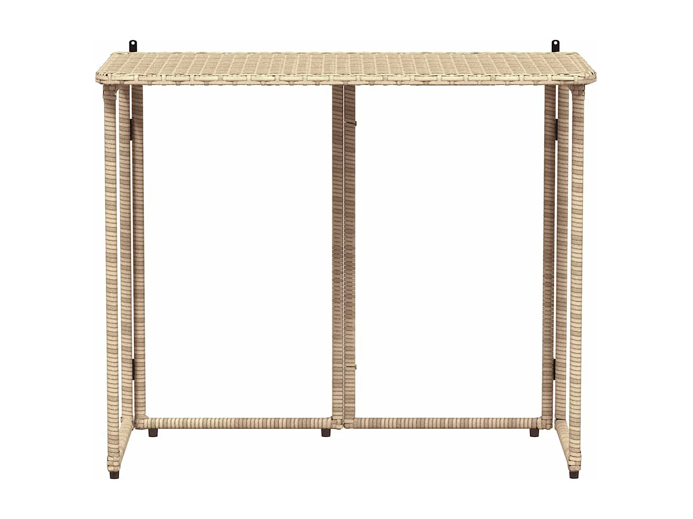 Mesa de jardim dobrável 90x51x75 cm vime PE bege