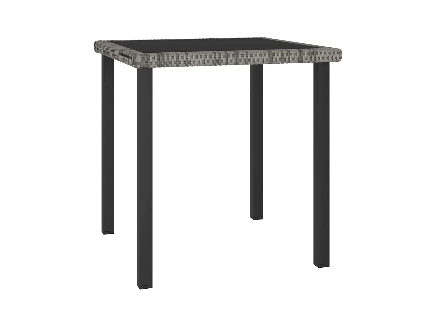 Table à dîner de jardin Gris 70x70x73 cm Résine tressée
