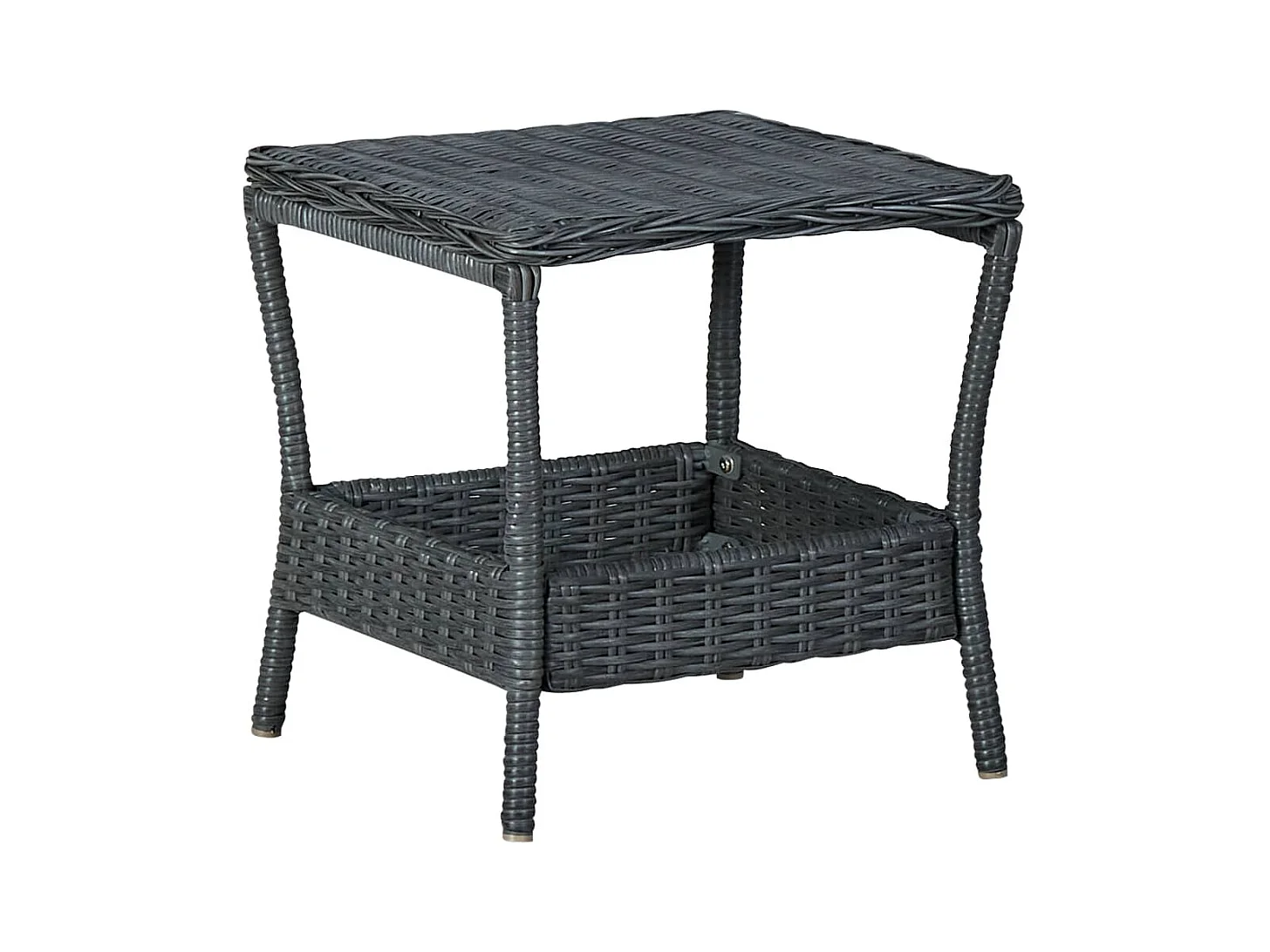 Table de jardin Gris foncé 45x45x46,5 cm Résine tressée